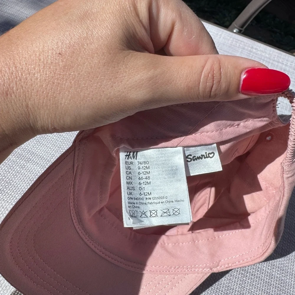 Sanrio Hello Kitty Pink Baseball Cap Girls and Kids H&M Hat 9-12M Embroidered